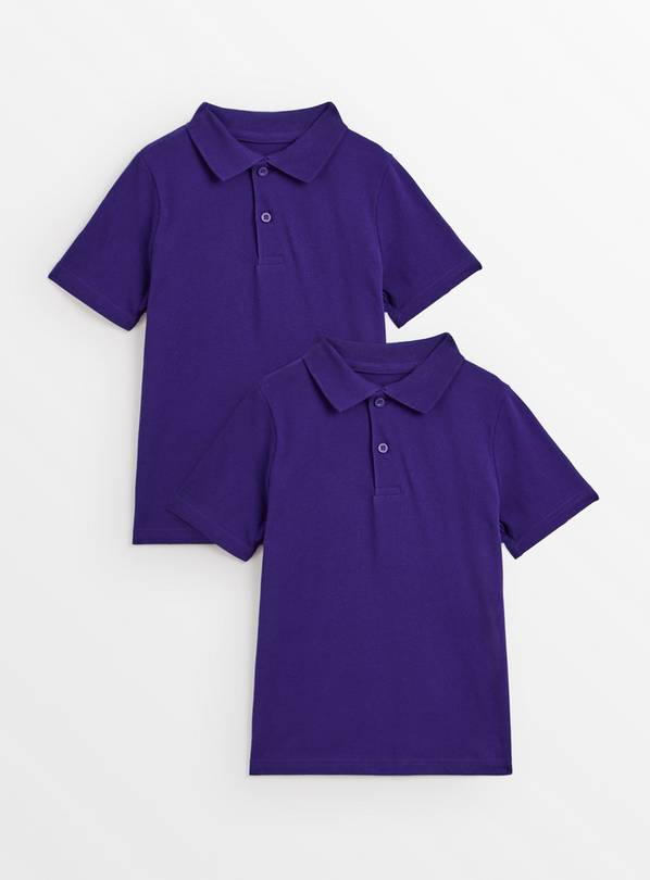 Purple Unisex Polo Shirt 2 Pack 4 years